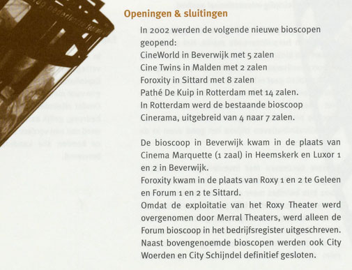Uitschrijving City als bioscoop