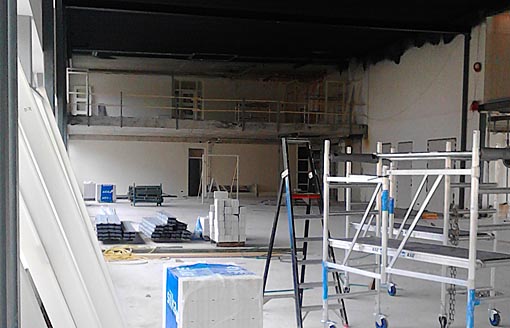 Podium tribune en projectievenster